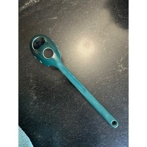 Trudeau Hollinger Teal Green Spaghetti Server Slotted Spoon Kitchen Utensil